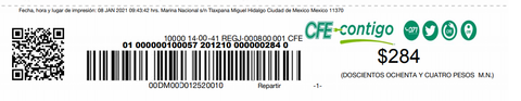 Talón Caja CFE Talón Caja CFE